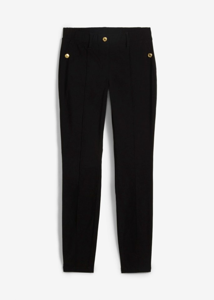 Stretch-Schlupfhose mit Zierknöpfen