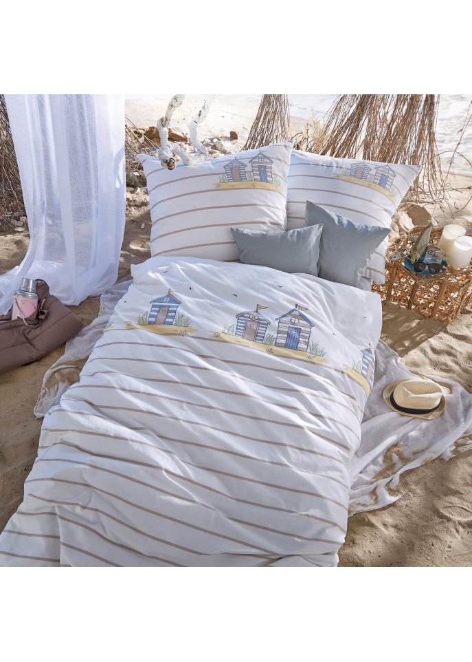 Bettwäsche mit Strandhäusern