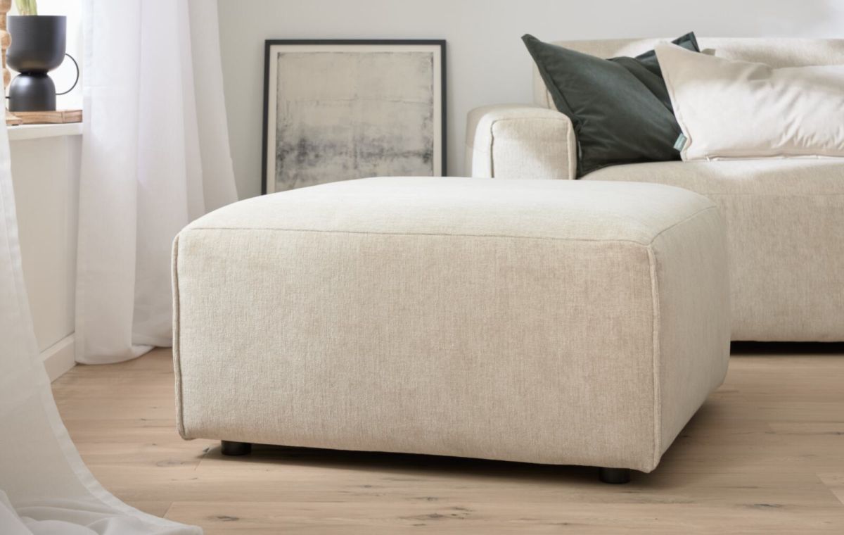 Roomio Polsterhocker No. 4100 Champagner 80 x 80 cm