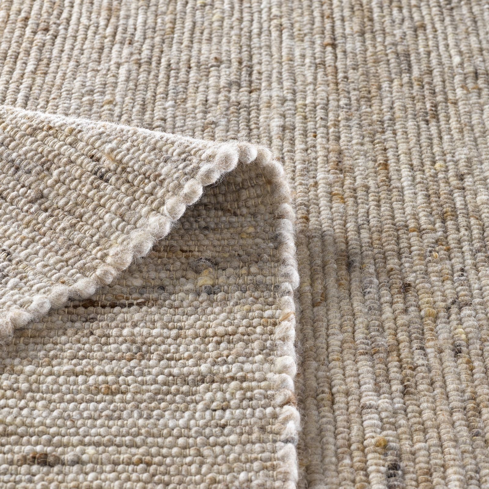 Wollteppich TaraCarpet Handwebteppich Malmoe, TaraCarpet, rechteckig, Höhe: 10 mm, Schurwolle Webteppich sand meliert Wohnzimmer Schlafzimmer 060x090