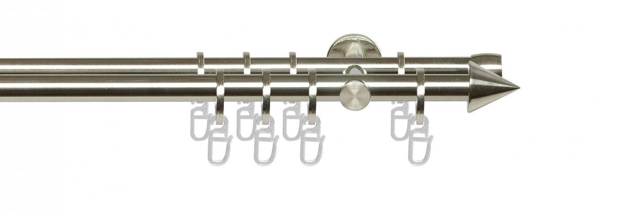 Bella Casa Stilgarnitur Gardinenstange Kegel 16 mm Ø, 200 cm, edelstahl-optik