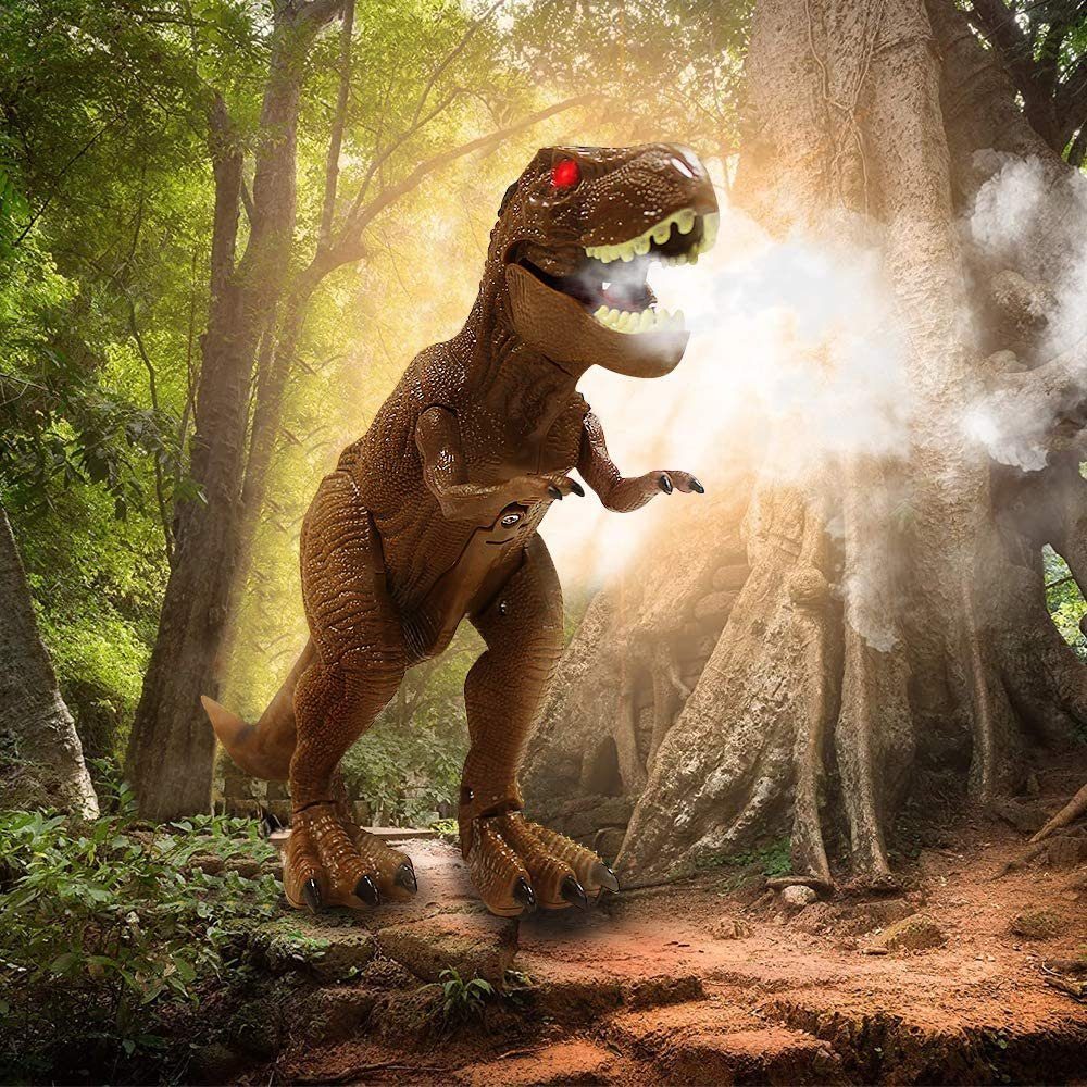 PENGBU RC Spielfigur Ferngesteuerter Dinosaurier Spielzeug ab 4 5 6 8 jahre jungen mit LED, (Set, Komplettset), Dino Roboter Kinder Spielzeug mit Gehen und roar