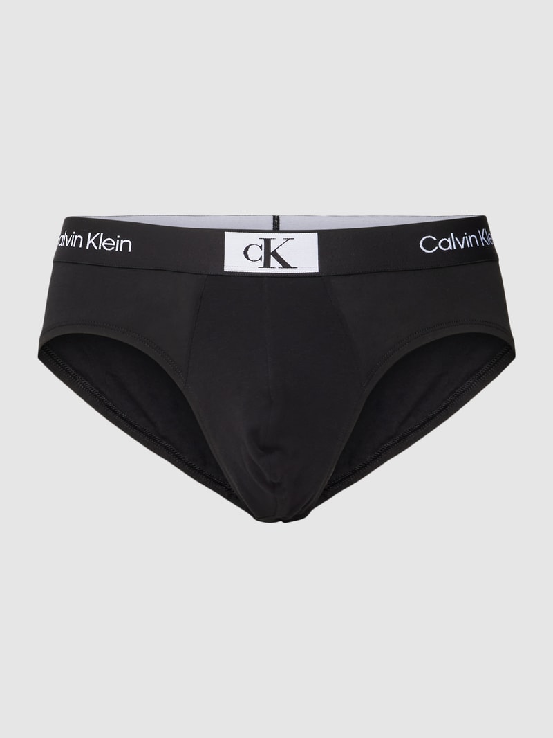 Slip mit Label-Detail in schwarz