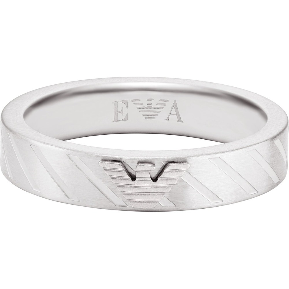 Emporio Armani Bague pour hommes Acier inoxydable argent Bague