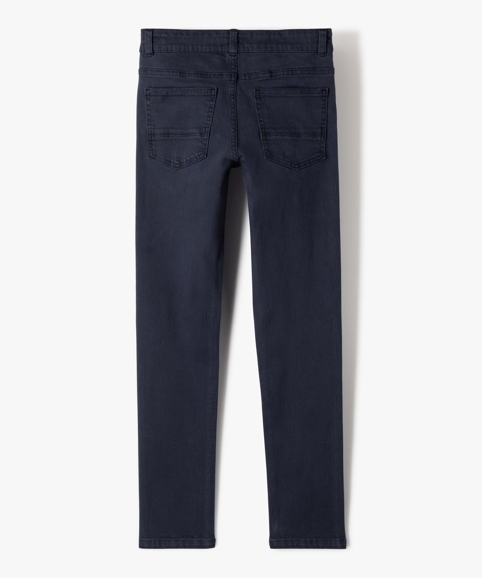Pantalon en coton stretch coupe slim 5 poches Garçon marine | GEMO