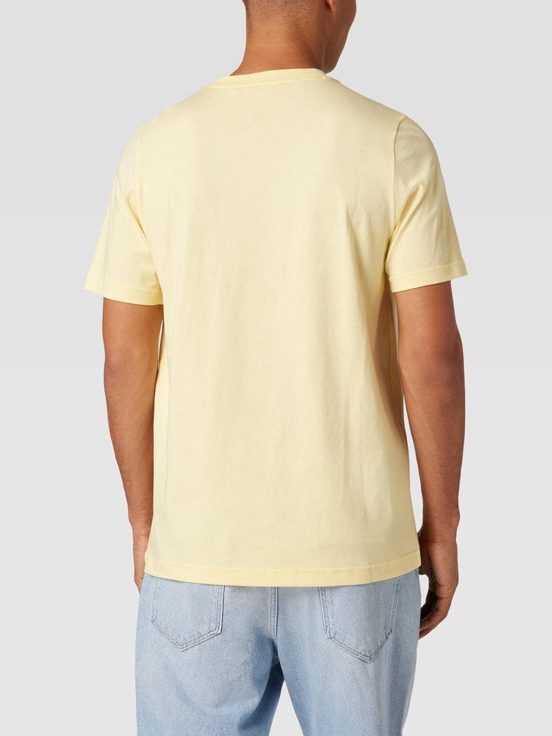 T-Shirt mit Label-Print in gelb