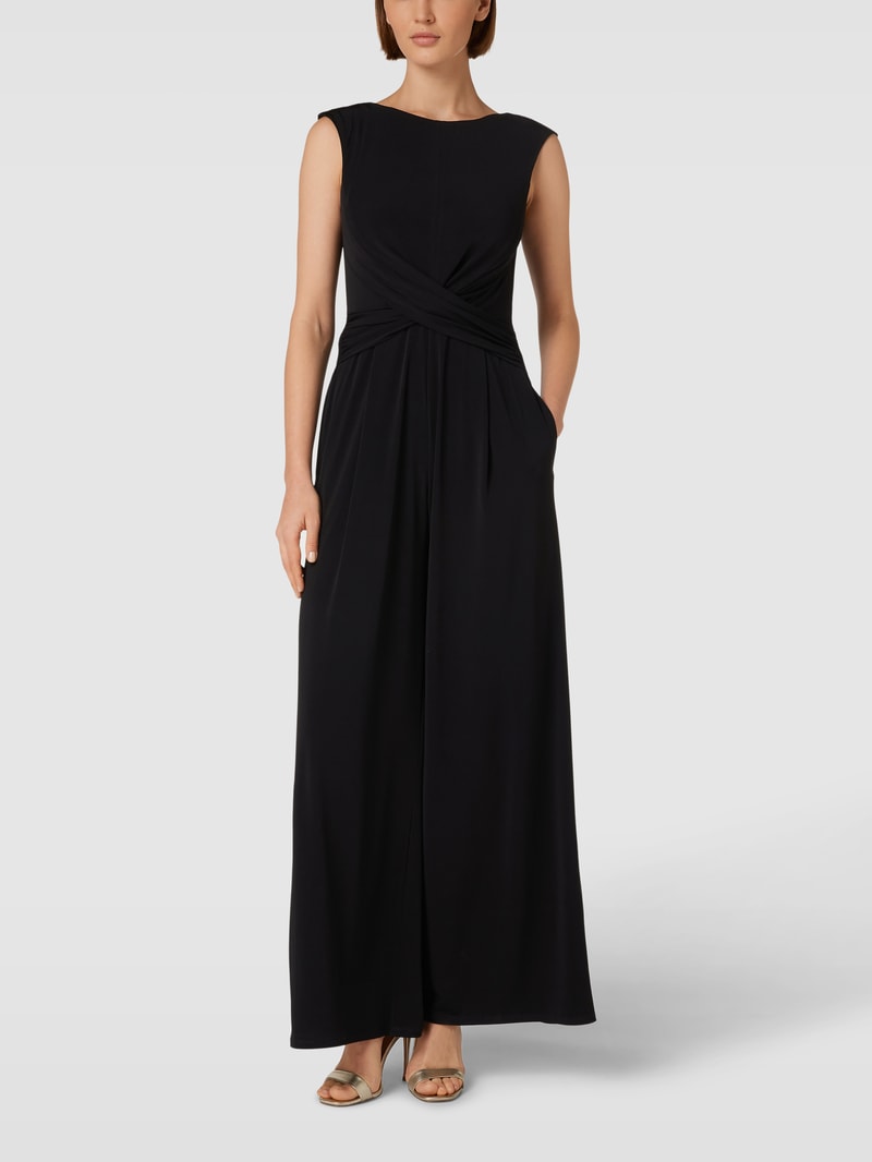 Jumpsuit mit U-Boot-Ausschnitt in schwarz