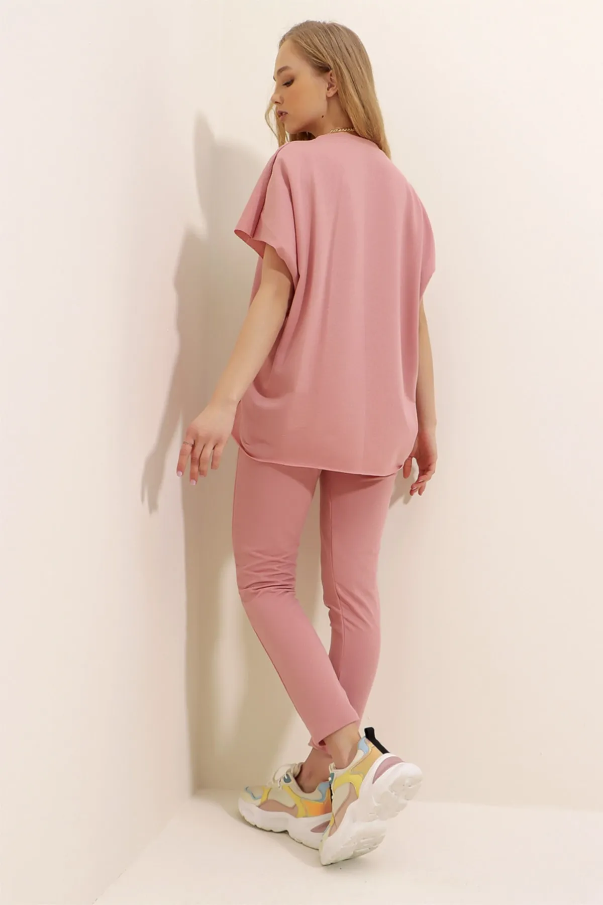 Trend Alaçatı Stili  Trainingsanzug - Rosa - Regular Fit