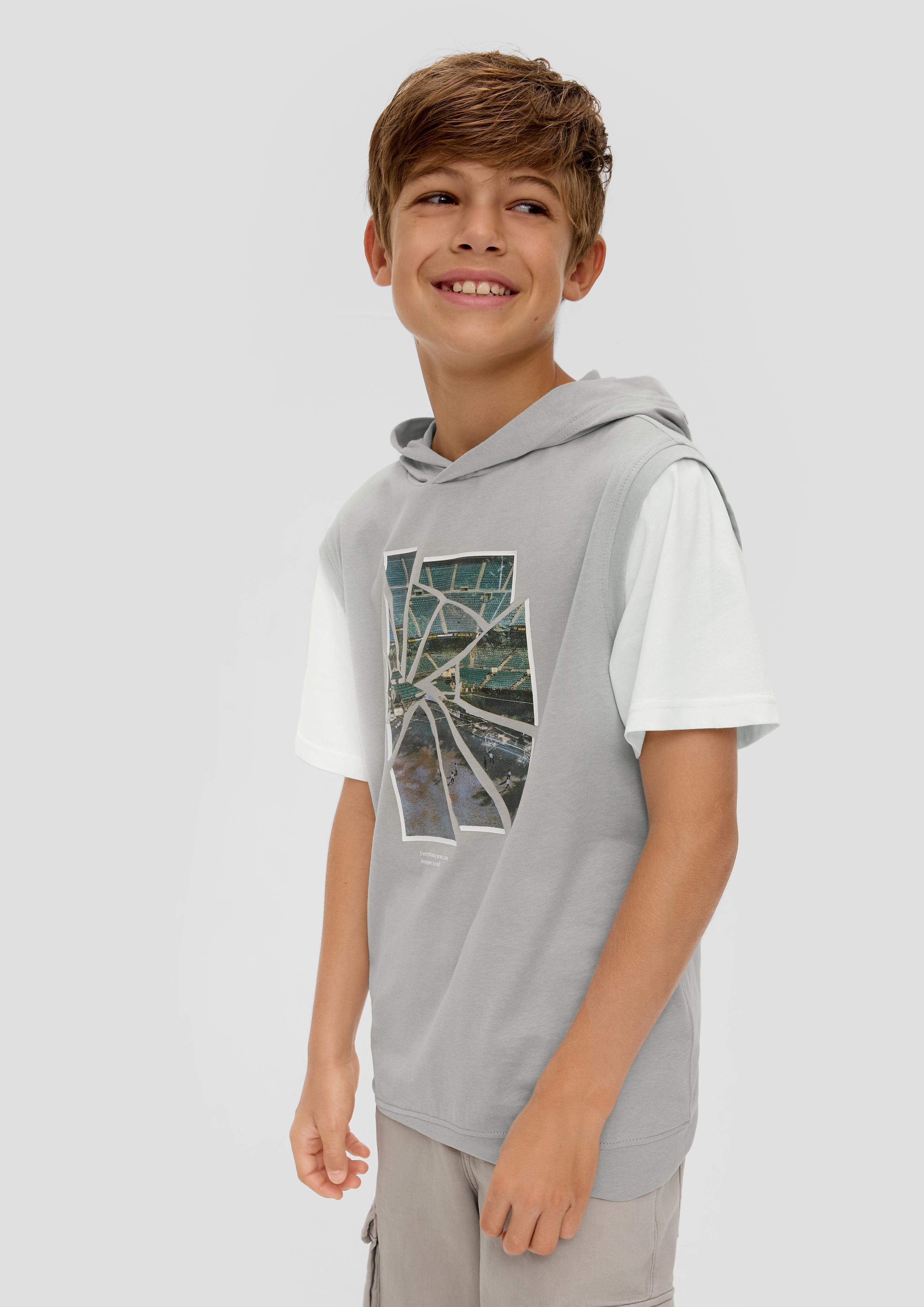 Kapuzenshirt mit Kontrast-Ärmeln  2143083-9114