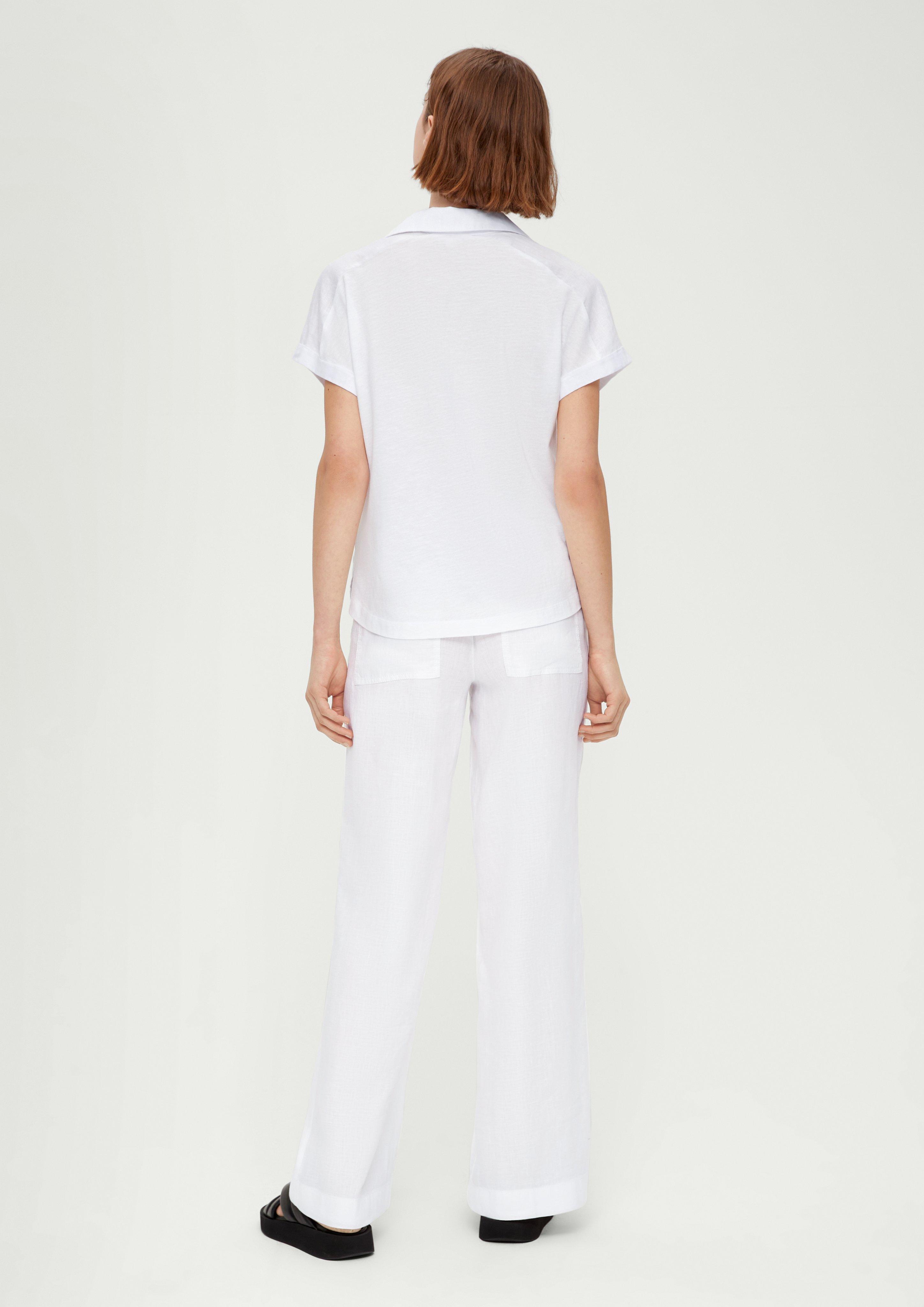 Blusenshirt mit Leinen-Front  2132144-0100