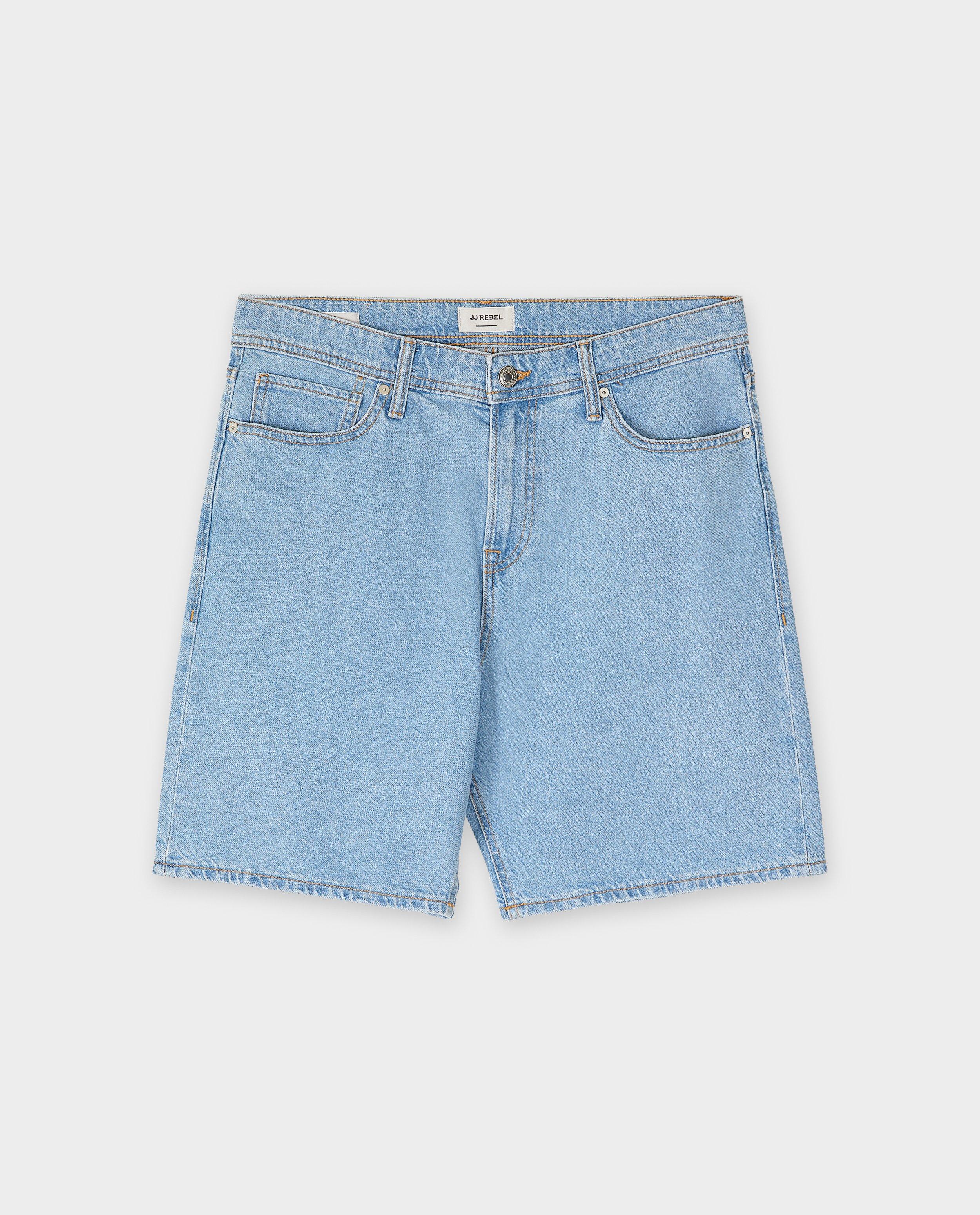 Pantaloni scurți din denim JJ Rebel Blue, croială lejeră albastră