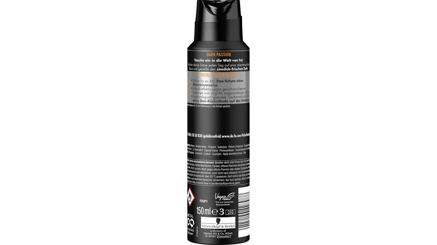 FA Men Deodorant & Bodyspray Dark Passion 150ml 150 ml