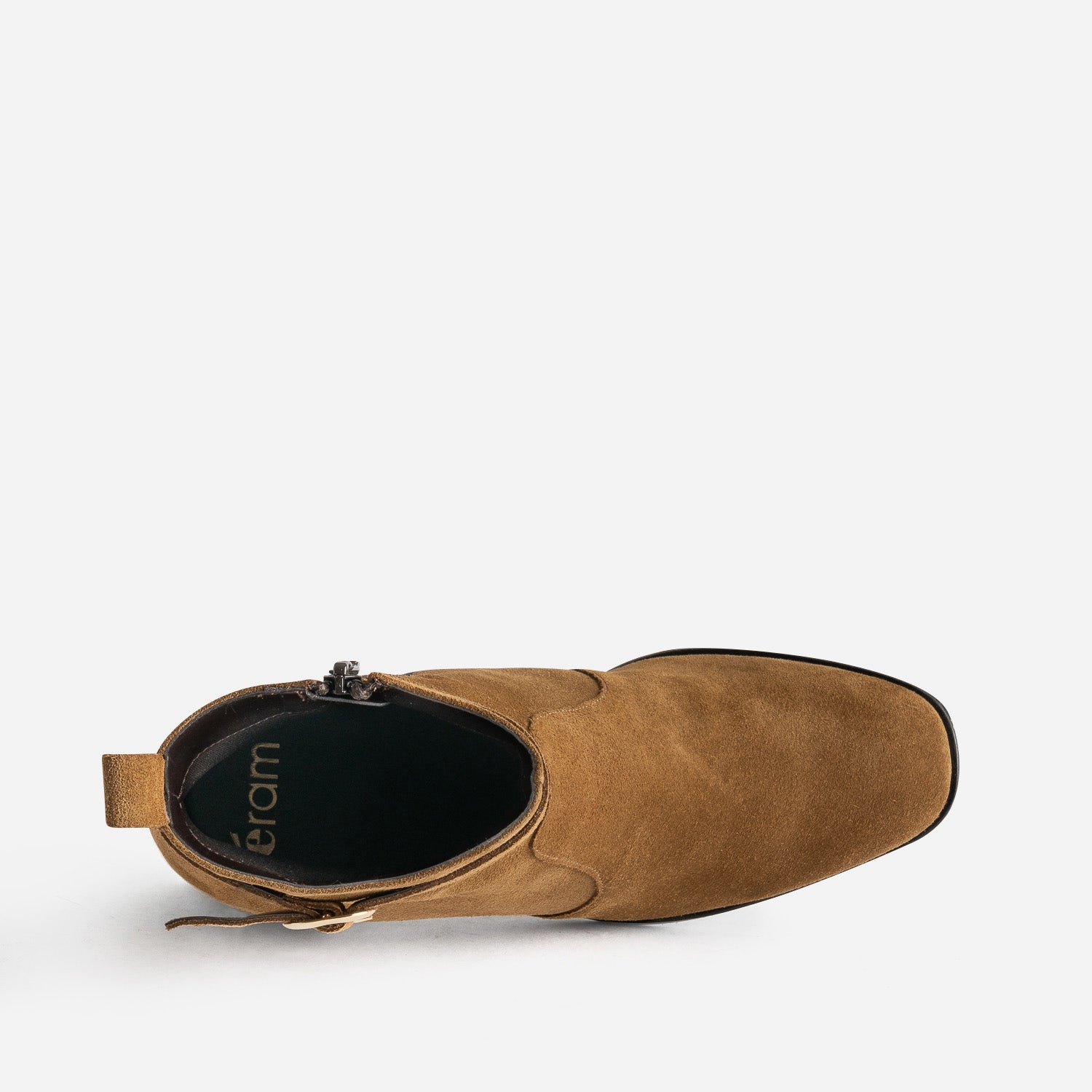 Boots taupe en cuir velours