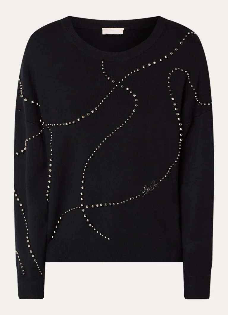 Liu Jo Fine-knit sweater with bead decoration