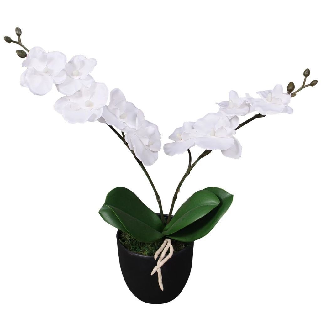 Kunstrasen vidaXL Künstliche Orchidee mit Topf Kunstpflanze Kunstblume mehrere Auswahl, vidaXL