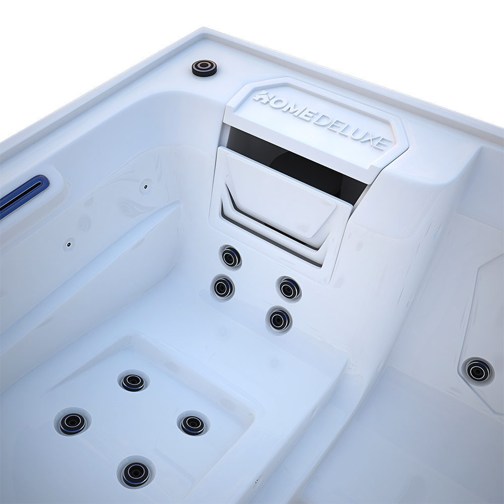 Home Deluxe Outdoor Whirlpool STREAM BIG inkl. Treppe und Thermoabdeckung