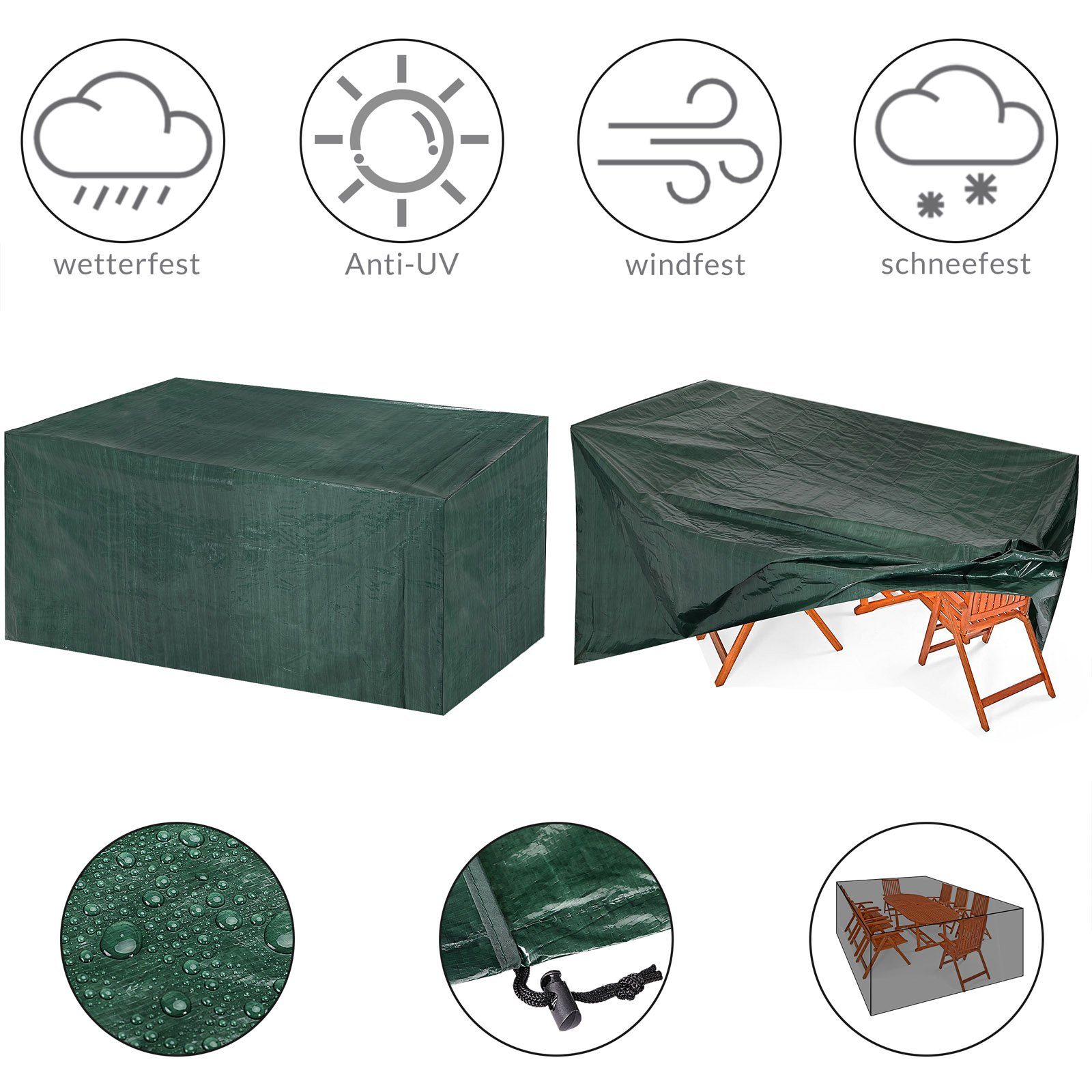 Kingsleeve Gartenmöbel-Schutzhülle Kingsleeve, Gartenmöbel Winterfest UV-beständig PE 242x162x100cm Garage