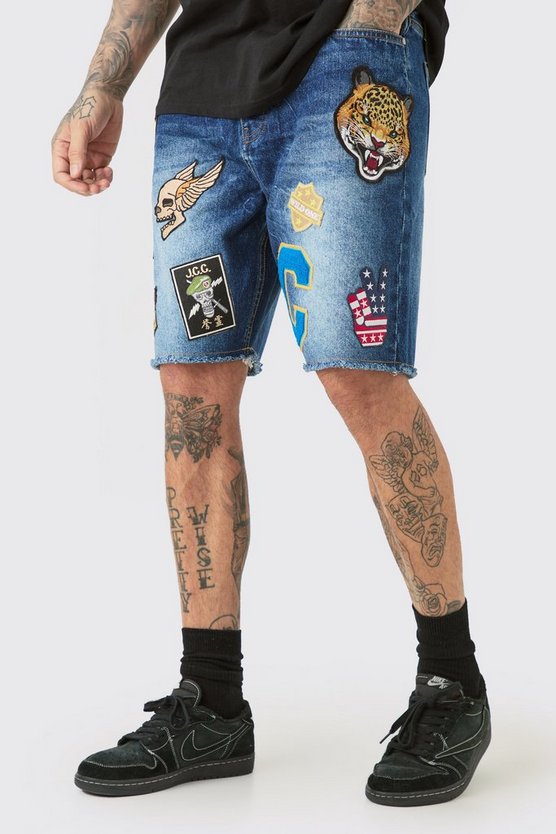 Tall lockere Shorts mit Marmor-Effekt