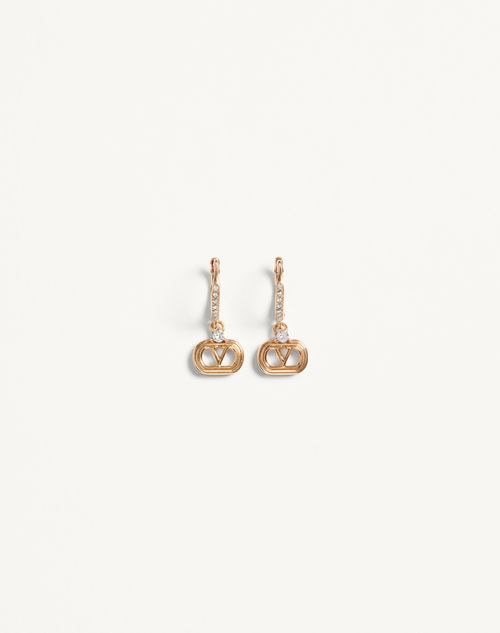 Brincos ovais em metal e cristais Swarovski®