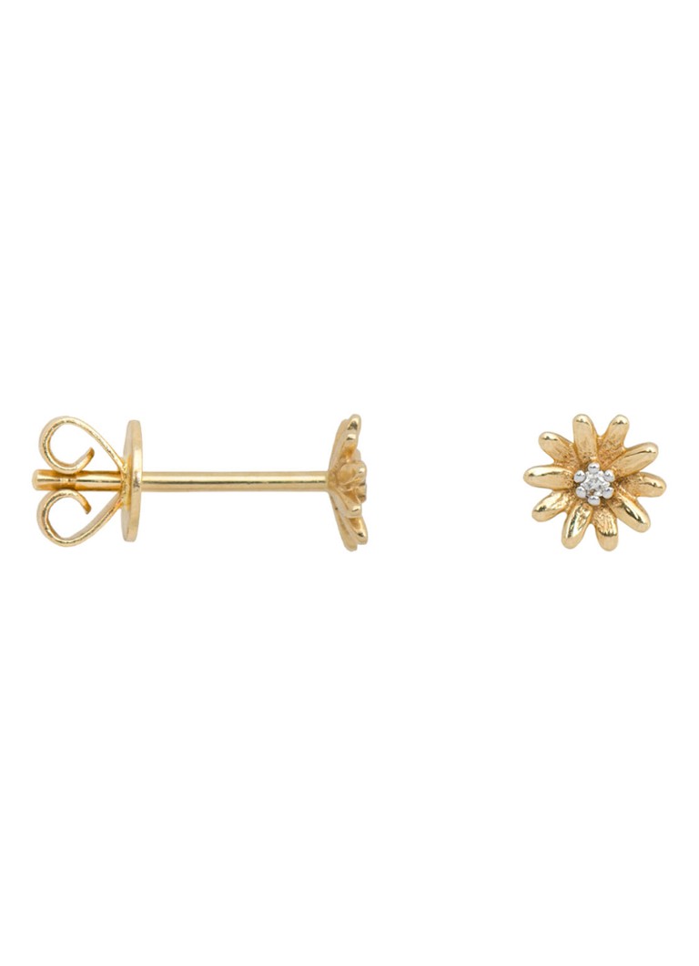 Anna + Nina Single Flower single stud earring made of 14 carat yellow gold