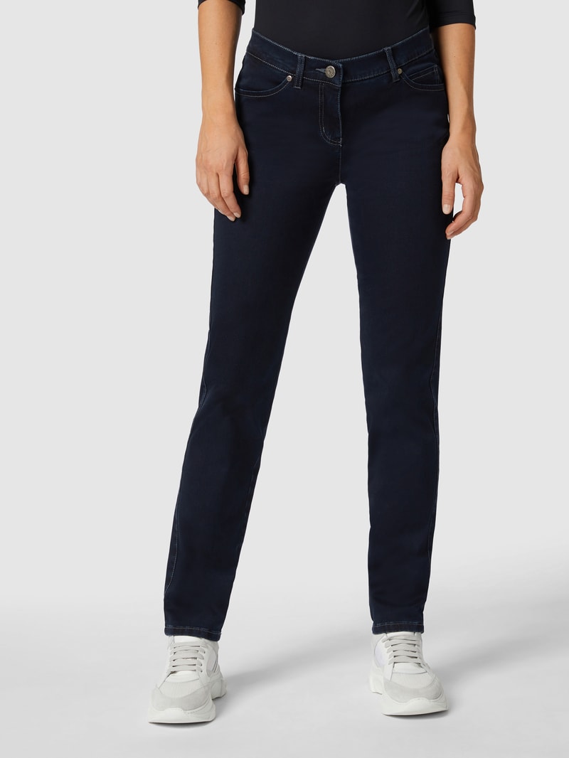 Perfect Shape Straight Fit Jeans mit Stretch-Anteil in dunkelblau