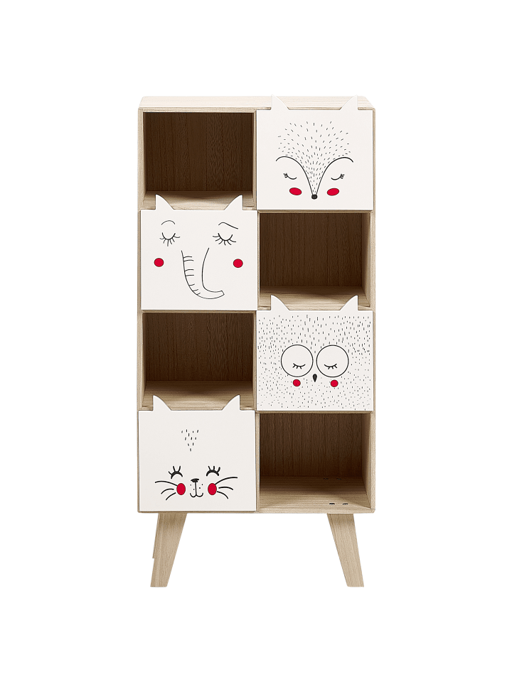Beliani Bücherregal RUPERT in Heller Holzfarbton/Weiß - (W) 40 x (H) 79 x (L) 25 cm günstig kaufen onesize