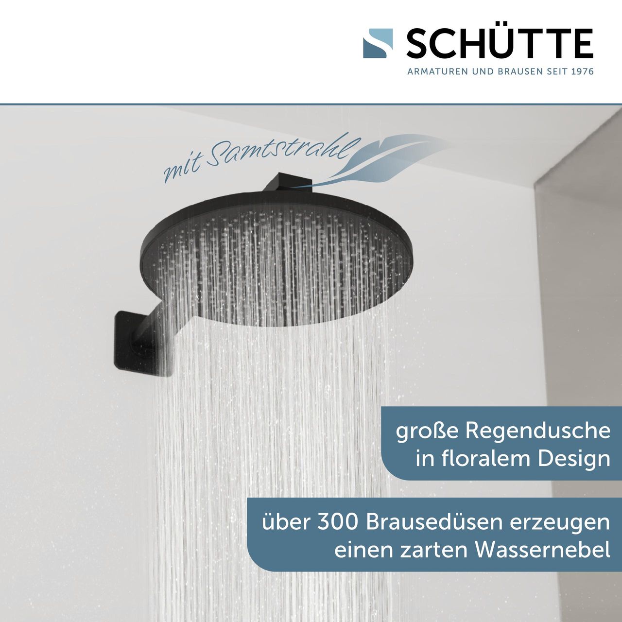 Schütte CAPRI Kopfbrause, Schwarz matt