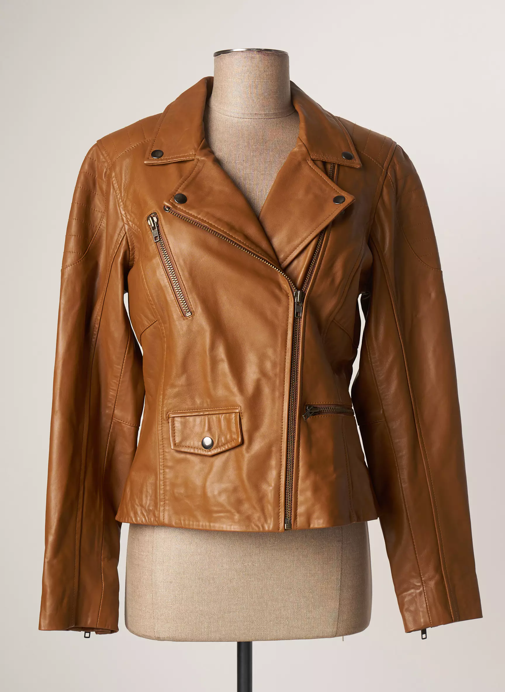 Numph Vestecuir Femme couleur marron