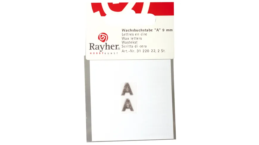 Rayher Wachsbuchstaben -A- silber 9mm 2Stück