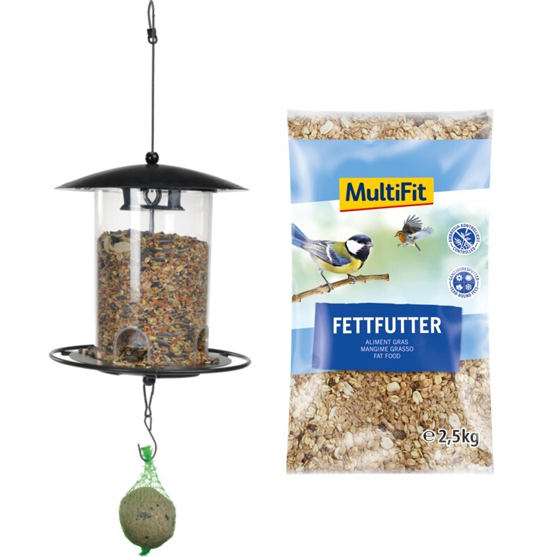 AniOne Wildvogelfutter AniOne Futtersäule m. Plexiglas mit MultiFit Fettfutter