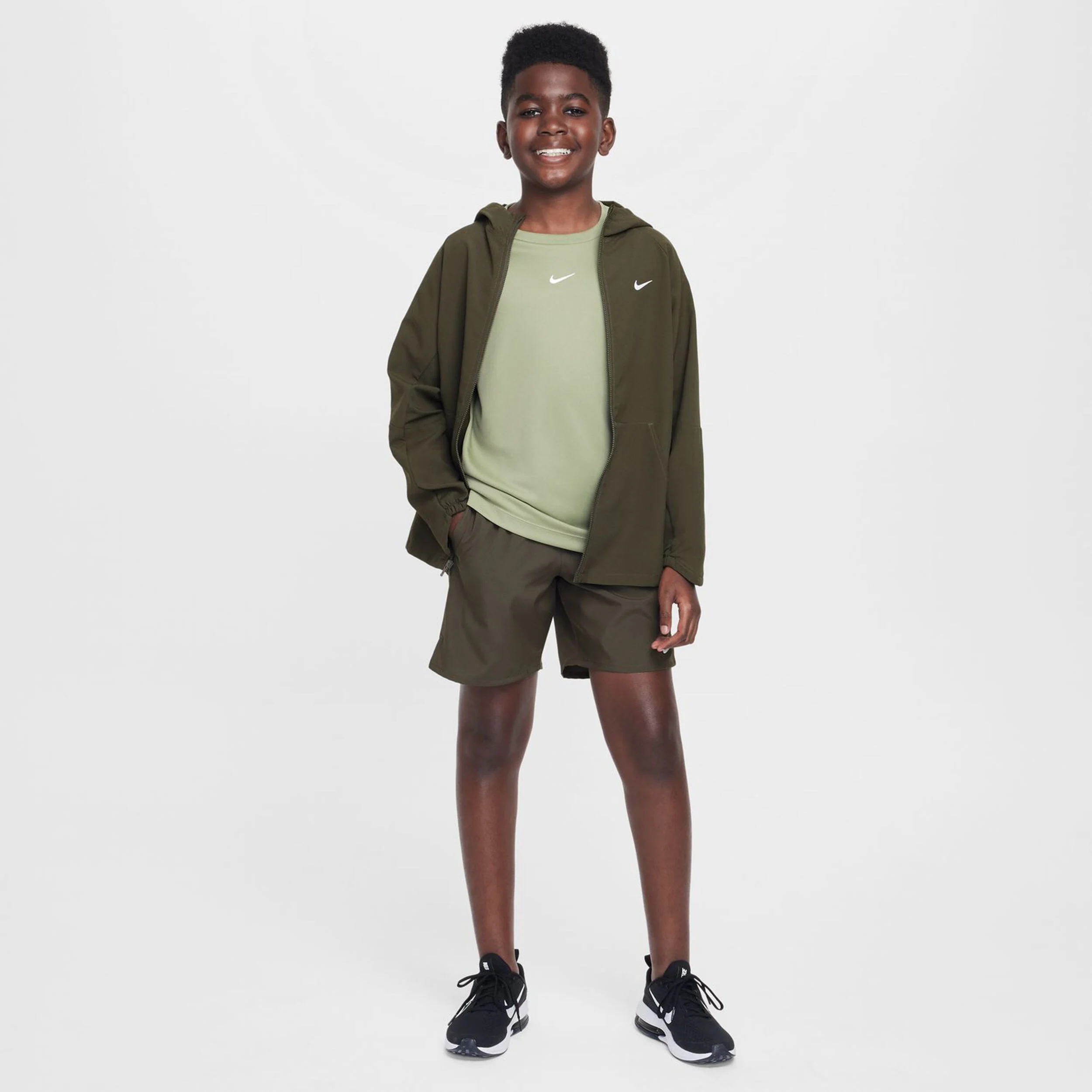 Dri-Fit Multi T-Shirt Jungen - Oliv, Weiß