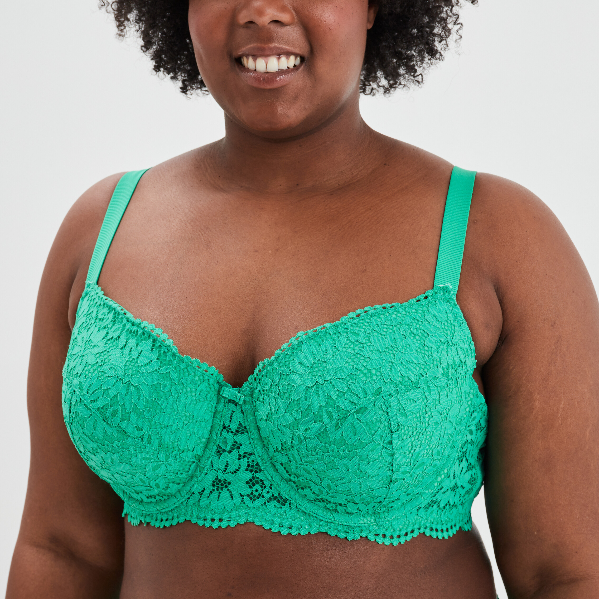 Soutien-gorge emboîtant dentelle vert menthe femme grande taille | La Halle