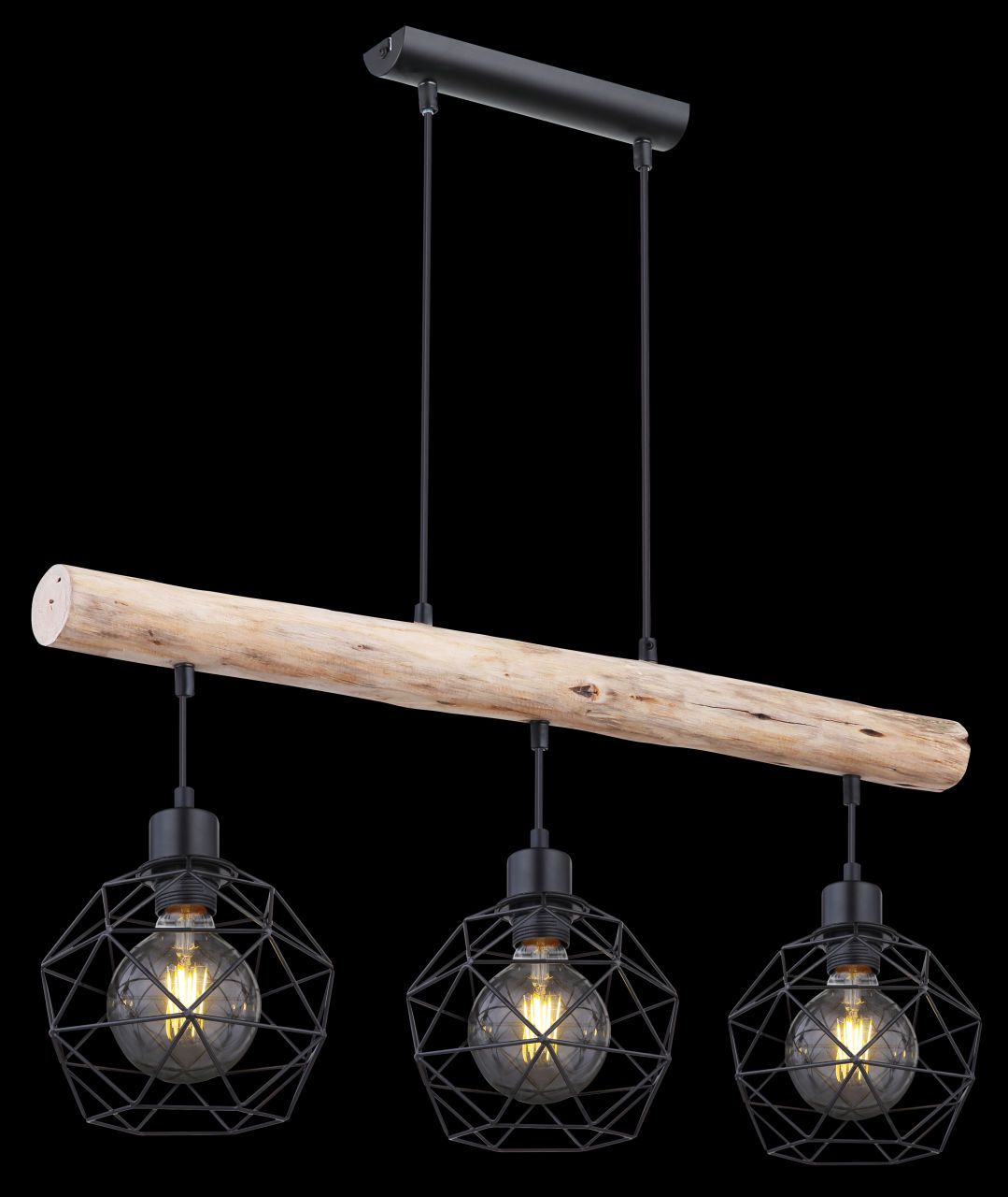 Globo Lighting - THEODOR - Hängeleuchte Metall schwarz matt, 3x E27