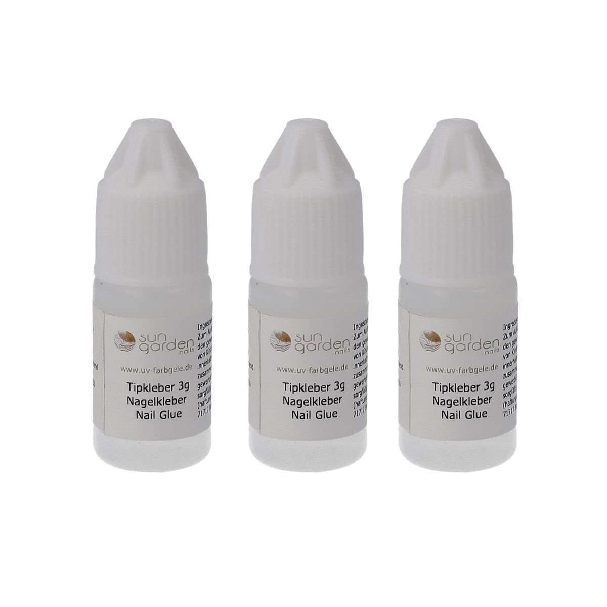 Sun Garden Nails Nageldesign Zubehör Tipkleber 3 x 3g - Nagelkleber