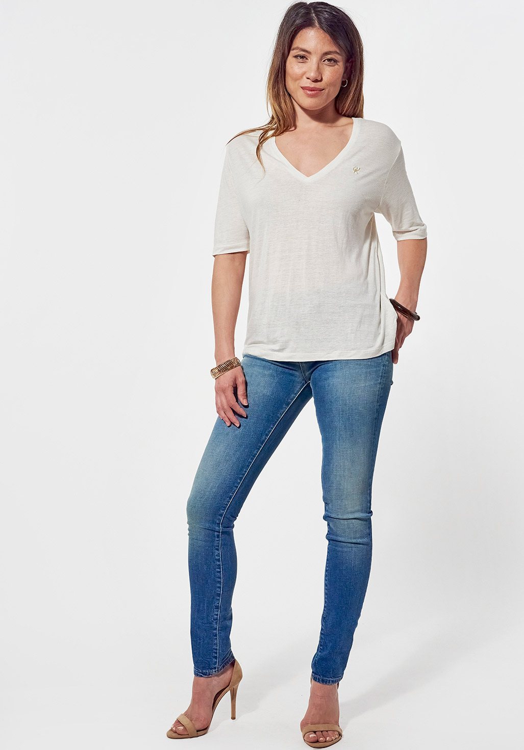 PAOLA  T-shirt loose blanc Femme imprimé tête de mort