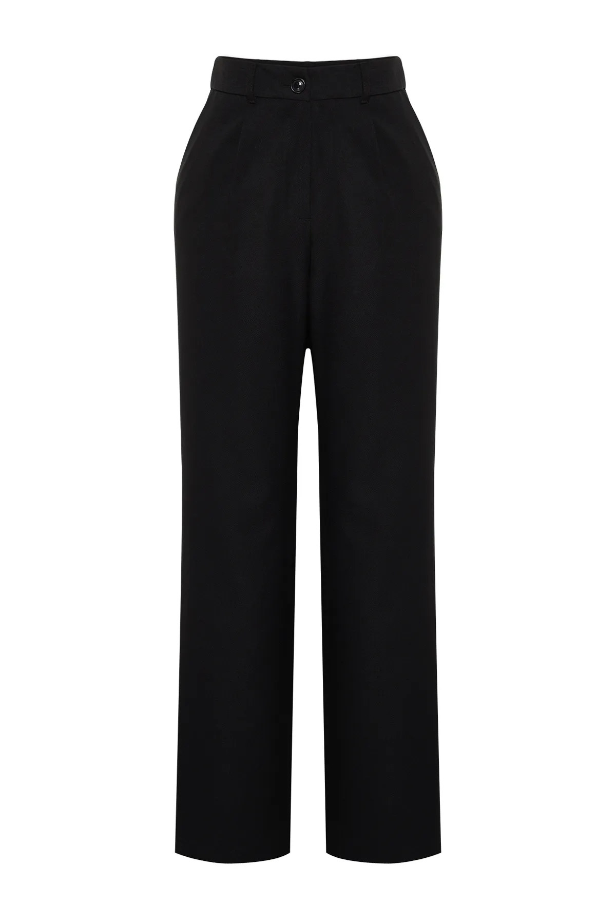 Trendyol Collection  Schwarze Hose mit weitem Bein/weitem Bein aus Webstoff TWOSS24PL00084
