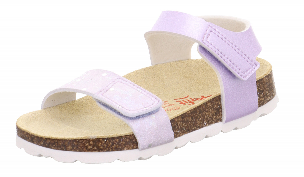 FUSSBETTPANTOFFEL - LilaSandale mit Klettverschluss