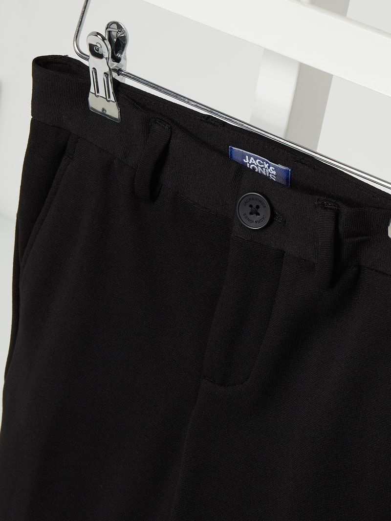Slim Fit Chino aus Jersey Modell 'Marco' in schwarz