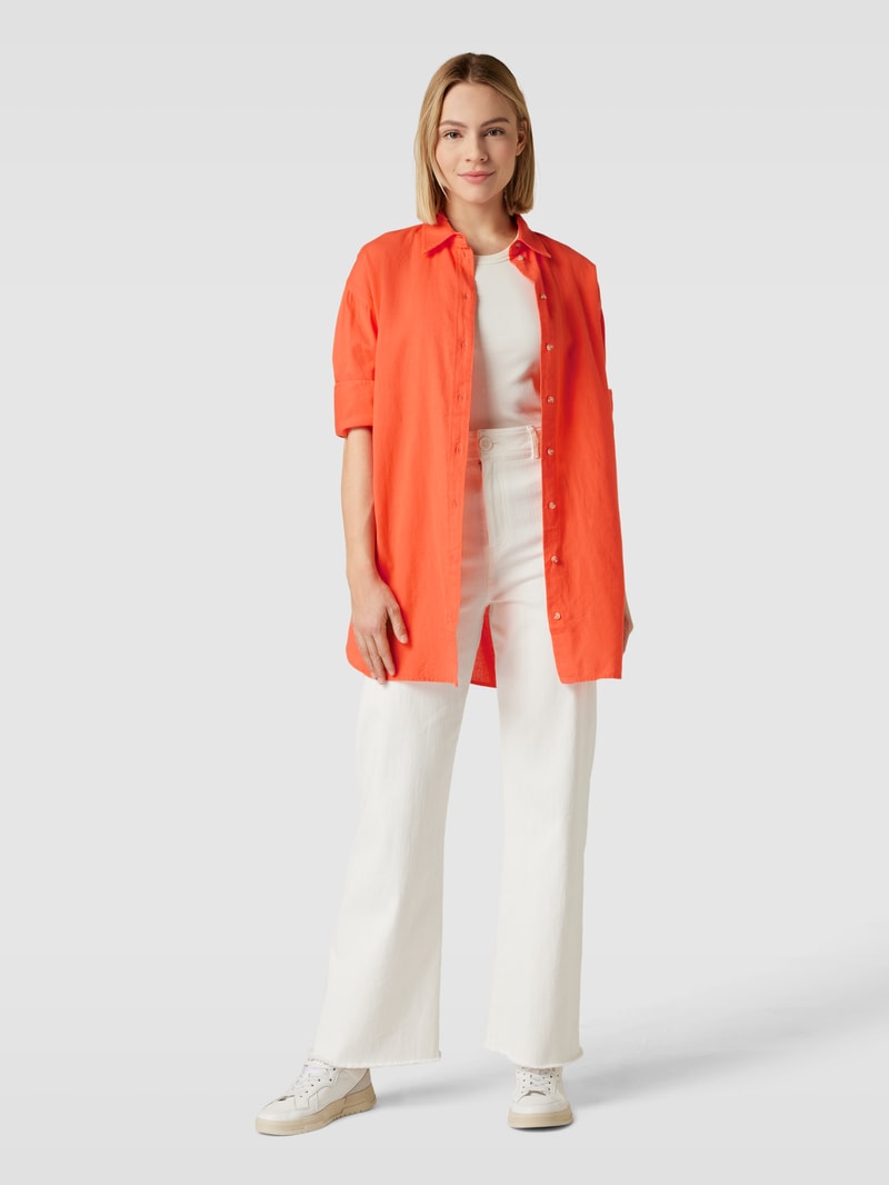 Longbluse mit abgerundetem Saum Modell 'Maddie' in orange