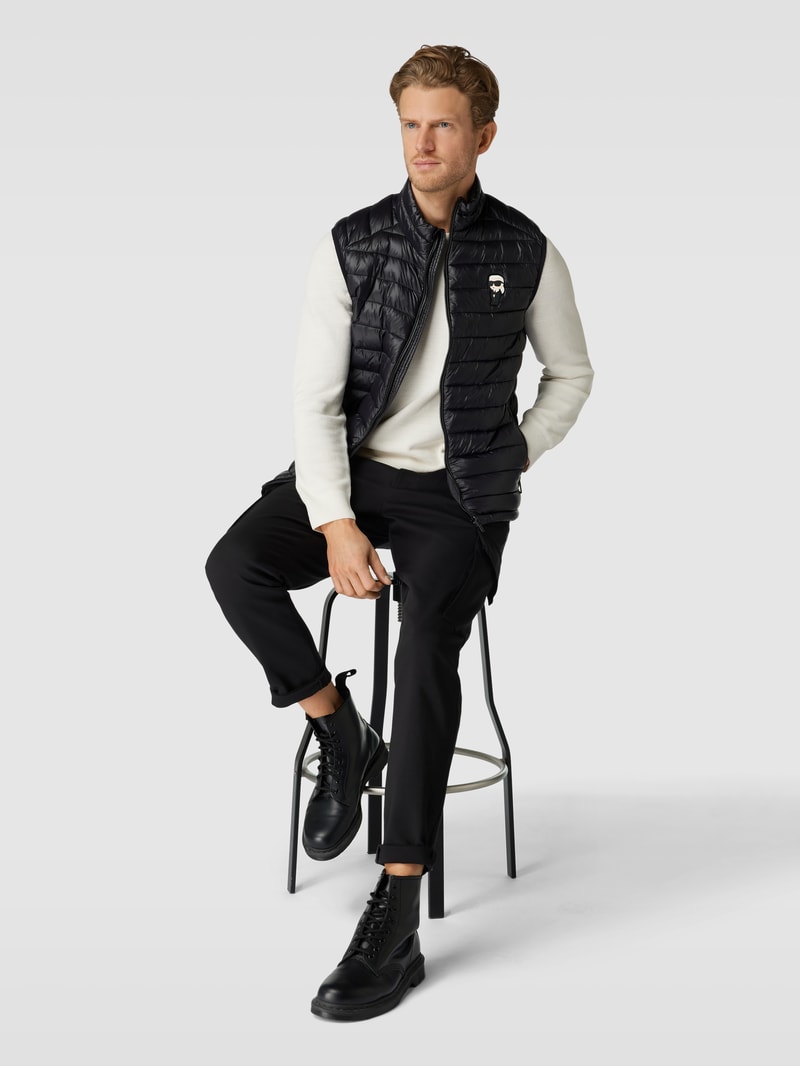 Weste mit Logo-Patch in schwarz