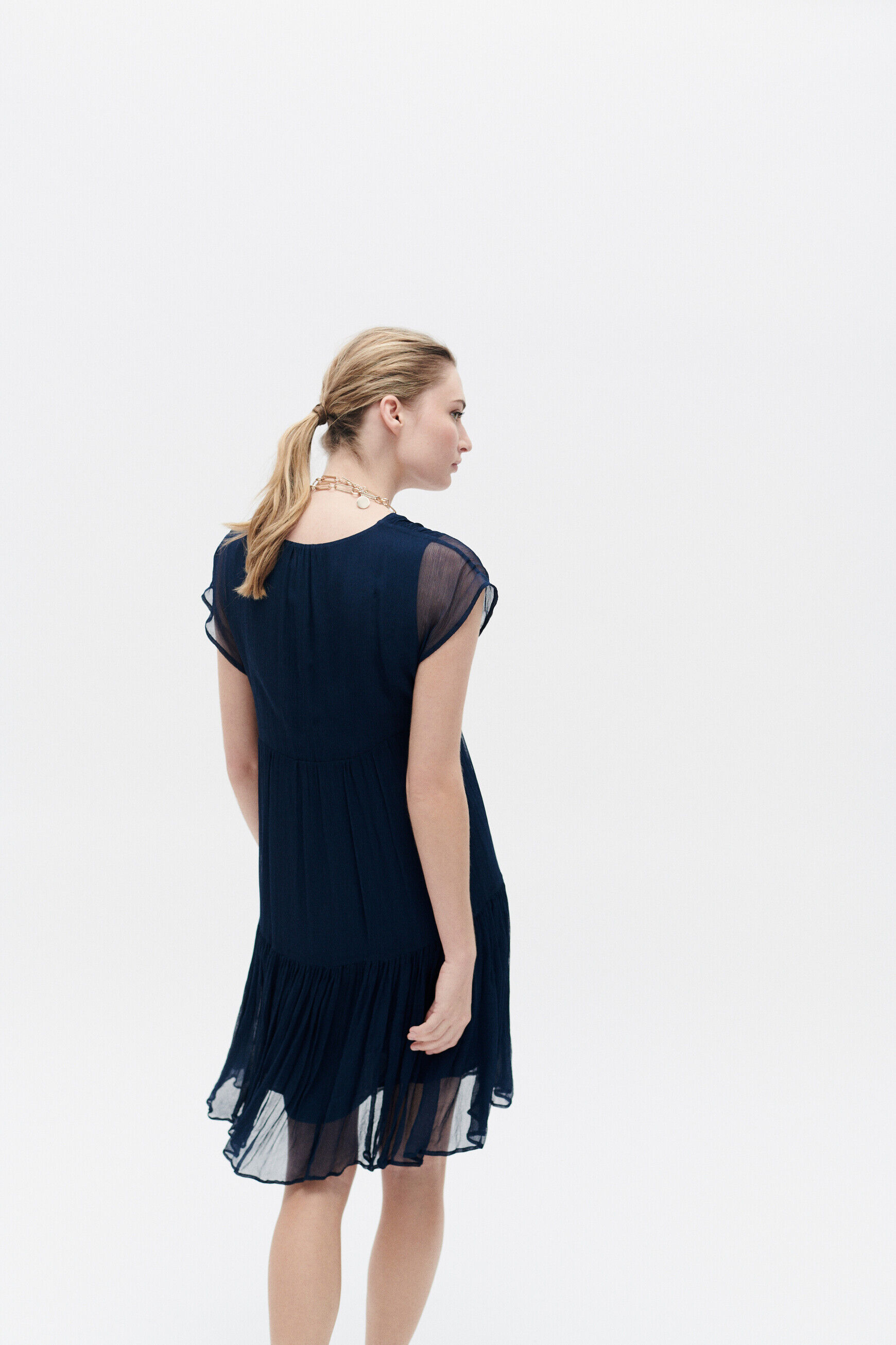 Robe reliane bleu marine femme
