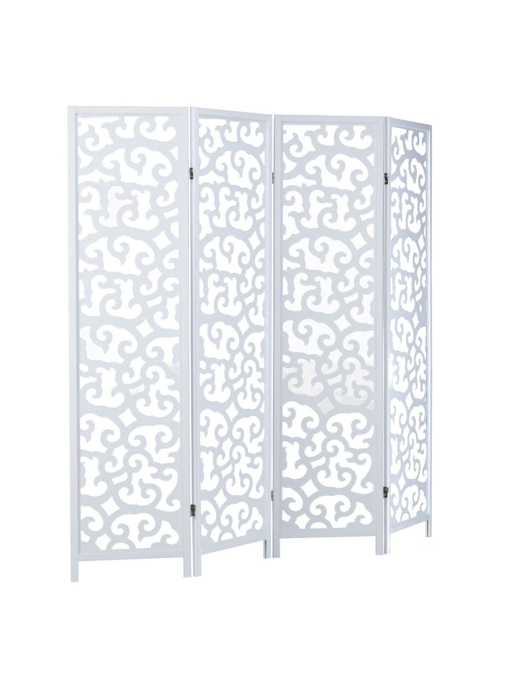 Homestyle4u 4-tlg. Paravent in Weiß 173x175 günstig kaufen onesize