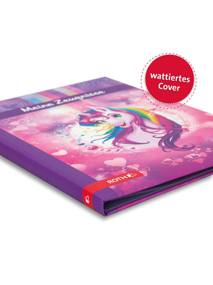 ROTH Zeugnismappe Einhornportrait mit Glitzereffekt in Rosa günstig kaufen onesize