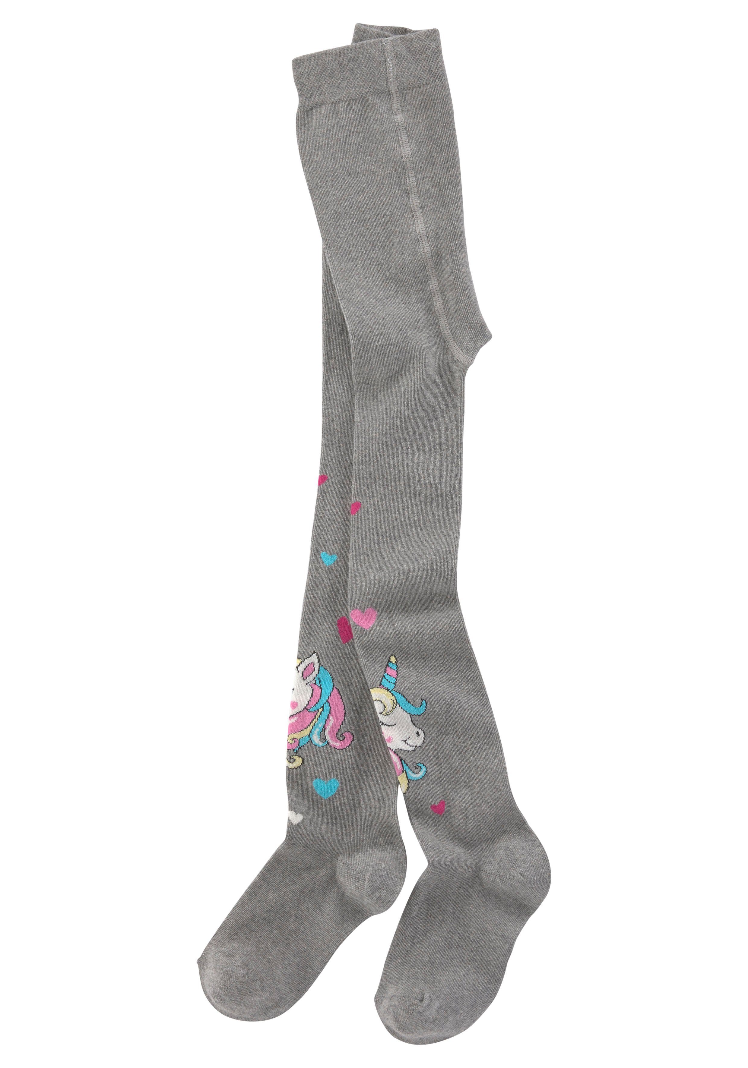 H.I.S Strickstrumpfhose (Packung 3 St) mit eingestrickten Einhorn Motiven