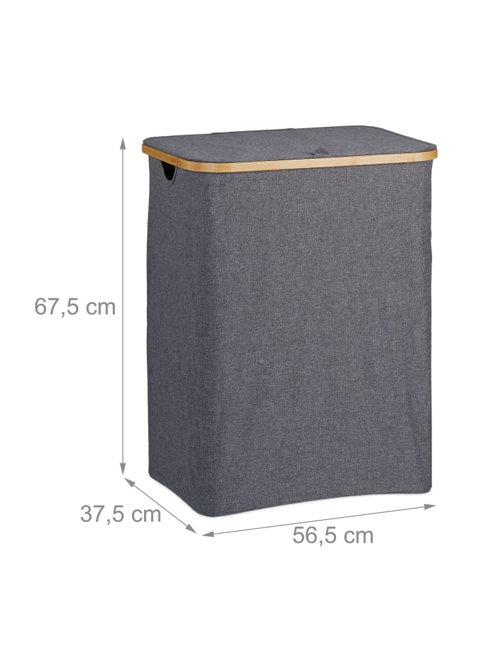 relaxdays Wäschekorb in Grau/ Natur - 130 l günstig kaufen onesize