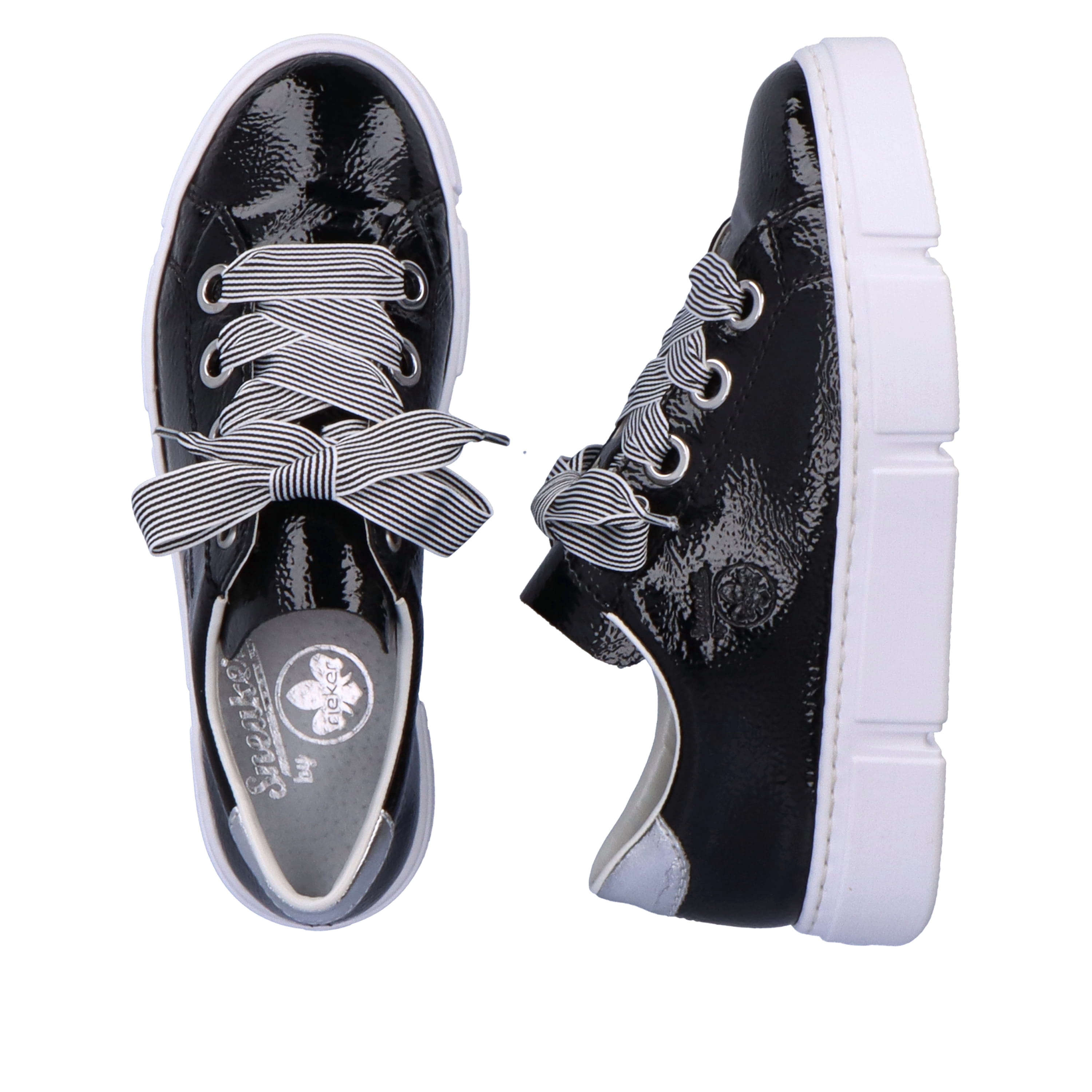 Rieker Damen Sneaker Low glanzschwarz