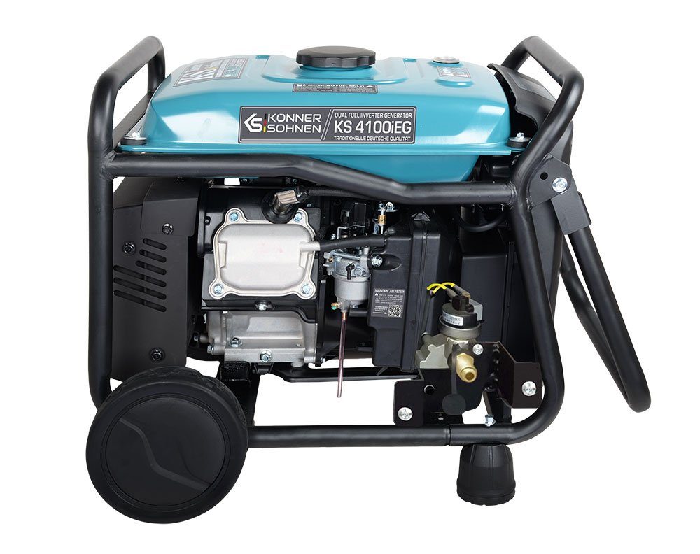 Könner & Söhnen Stromerzeuger KS 4100iE G, 4,00 in kW, (DUAL-FUEL Benzin/LPG Invertergenerator, 1-tlg., 2 USB-Anschlüsse, LED-Anzeige), ECO-Modus, Kupferwicklung, Stromerzeuger ultraleise EURO V