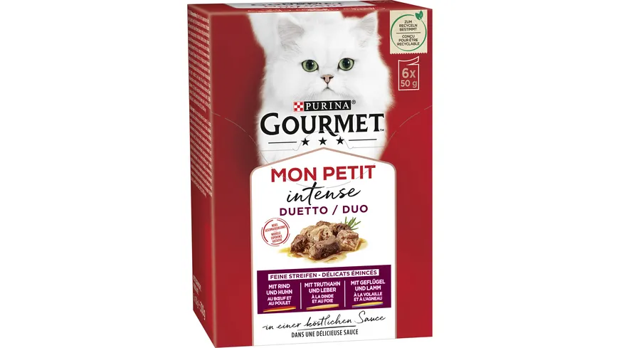PURINA GOURMET Mon Petit intense Duetto mit Rind & Huhn 300 g