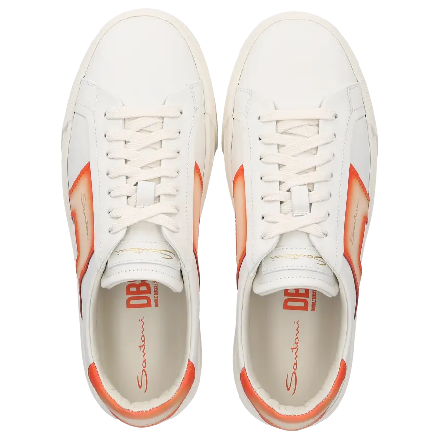 Santoni - Sneaker low DOUBLE BUCKLE Kalbsleder - weiß