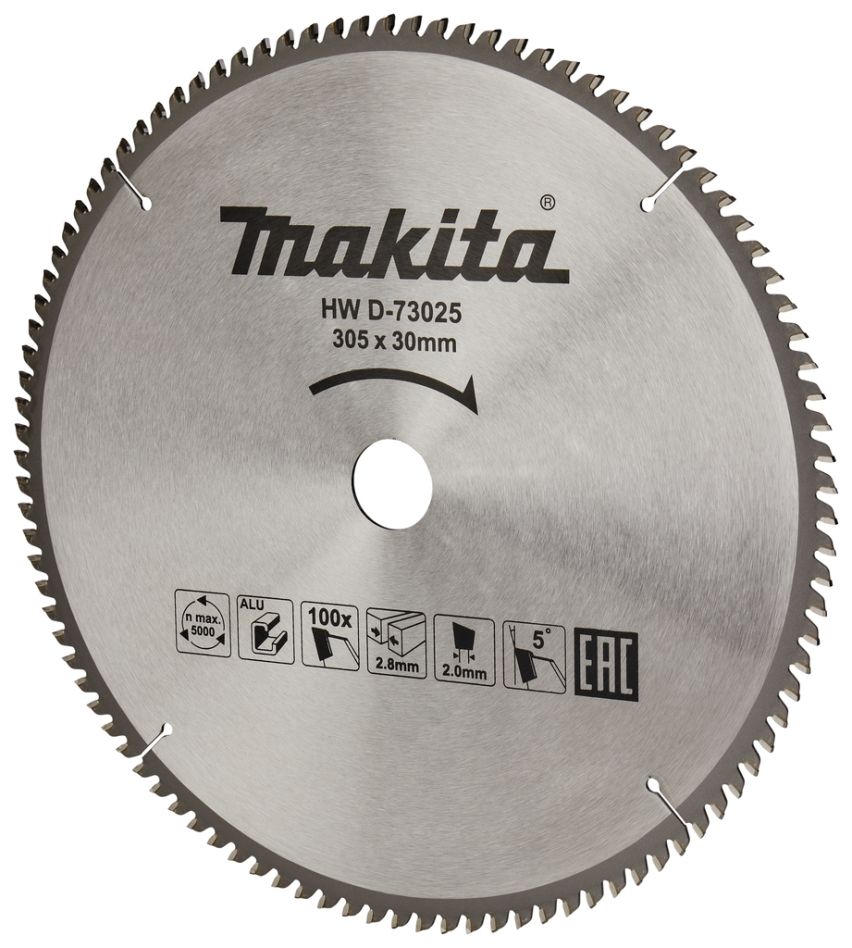Makita Zubehör D-73025 HM Sägeblatt Standard Aluminium 305 x 30 x 2,8 x 100T 5g